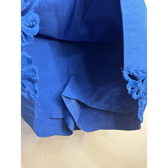 D.F.A. New York Petite Womens Blue Skort Embroidered Design On Sides 14P - Picture 4 of 8